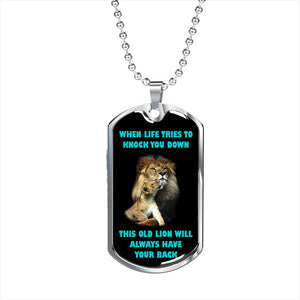 Luxury Dog Tag necklace: This Old Lion Will Always